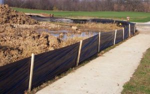 silt fence at construction site